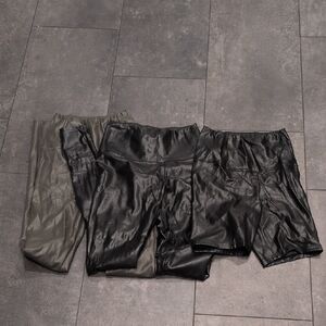 Aritzia Wilfred Free Daria Faux Leather Leggings And Shorts Bundle XS